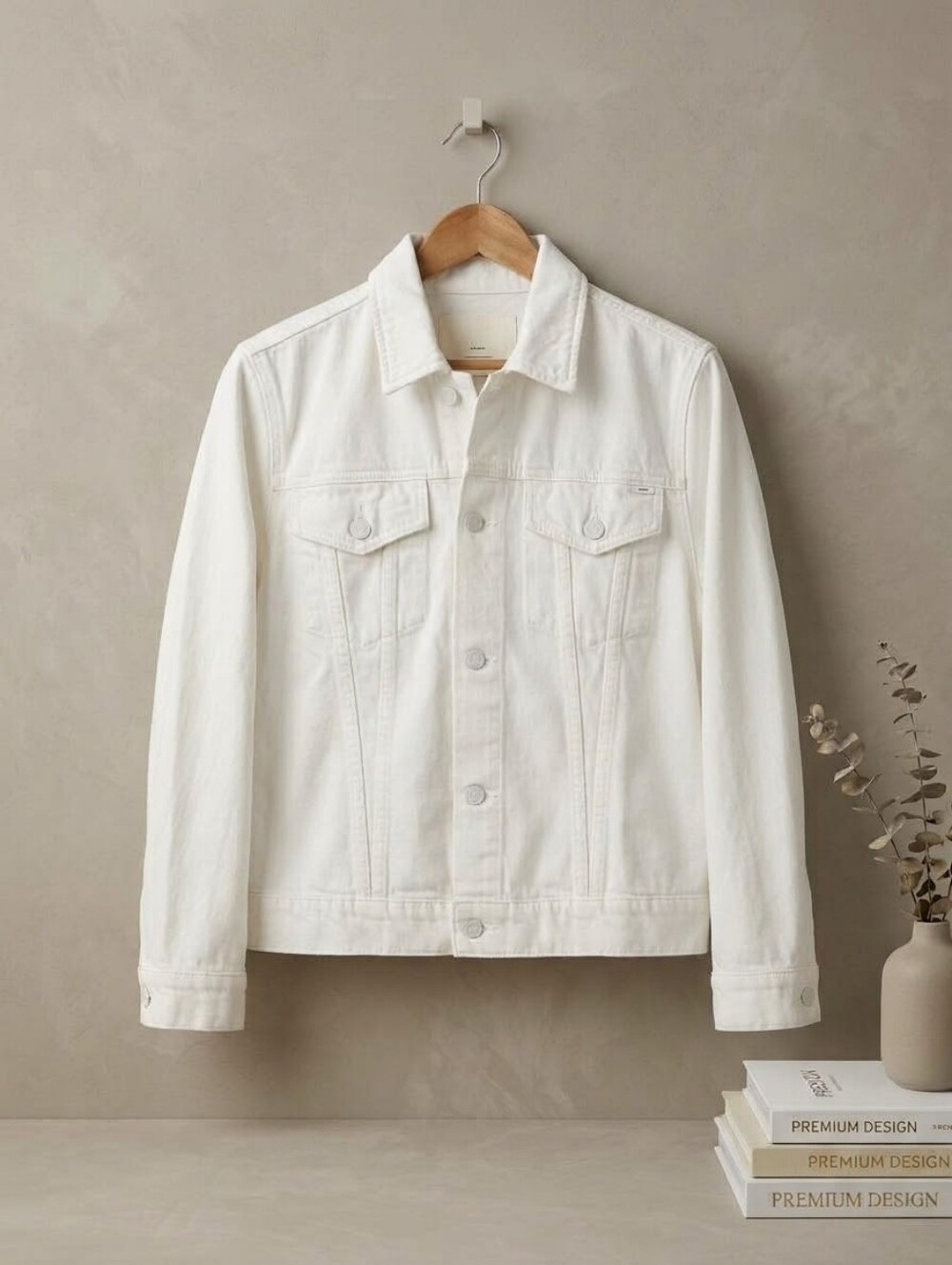 MOTHER White Denim Jacket - Button-Front Trucker